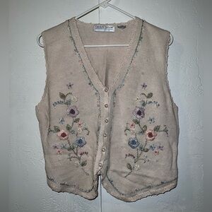 Vintage Floral Embroidered Vest